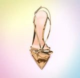 Valencia Stiletto Sandals in Gold