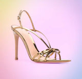 Valencia Stiletto Sandals in Gold