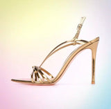 Valencia Stiletto Sandals in Gold