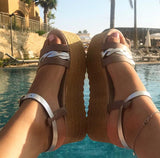 Nefeli Dyneris Flatforms in Taupe & Silver