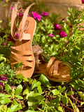 Nefeli Wings of Hermes in Tan & Pink