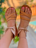 Nefeli Wings of Hermes in Tan & Pink