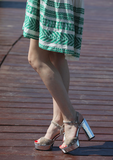 BDC Inspired Catrina heels in Silver & Changeant Velvet