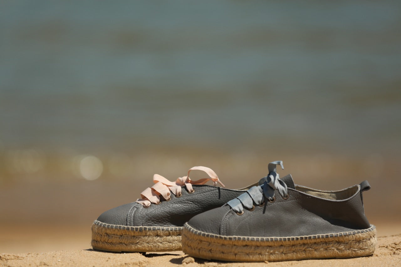 Manebi Suede Hamptons Flat Espadrilles in Gray Size 45 NWOB Manebi Carbon Grey sneakers – ThePavementWorld main image 2