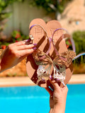 Atya Butterfly in Platinum Gold & Metallic Pink